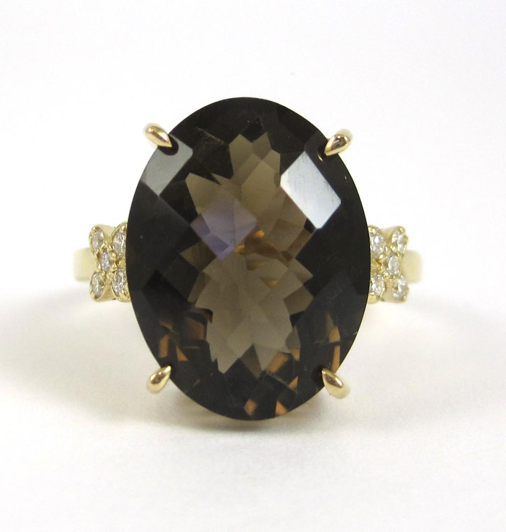 SMOKY QUARTZ, DIAMOND AND