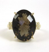 SMOKY QUARTZ, DIAMOND AND FOUR