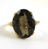 SMOKY QUARTZ, DIAMOND AND FOUR