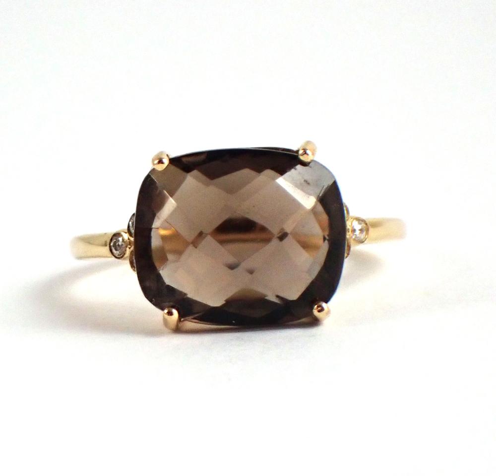 SMOKY QUARTZ, DIAMOND AND