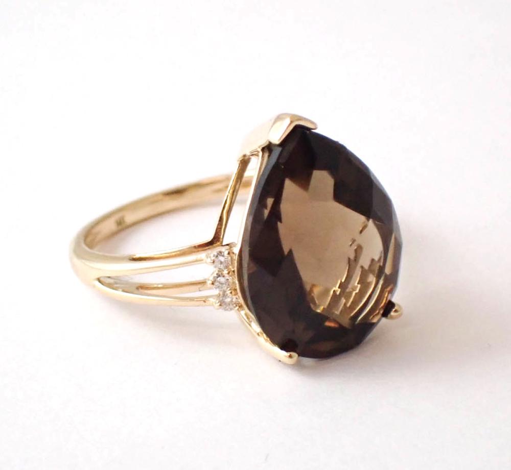 SMOKY QUARTZ, DIAMOND AND