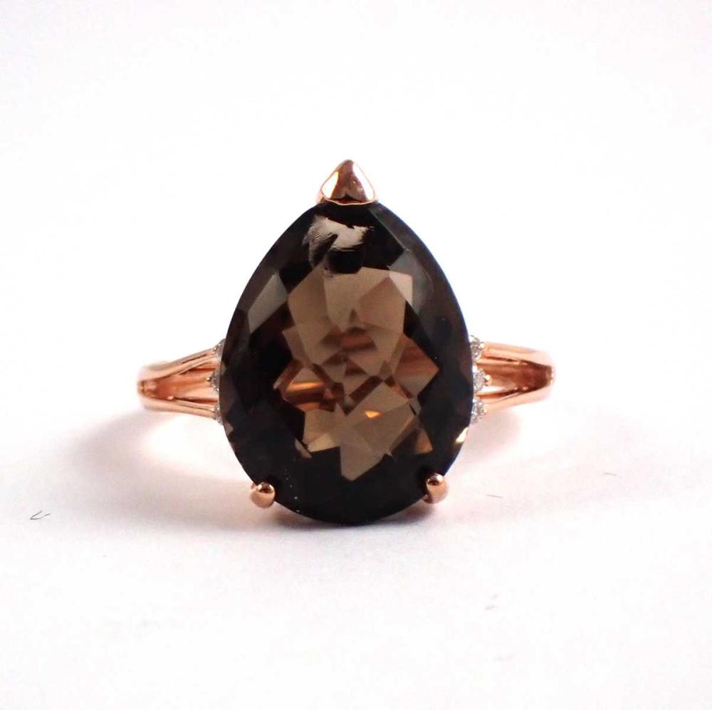 SMOKY QUARTZ, DIAMOND AND