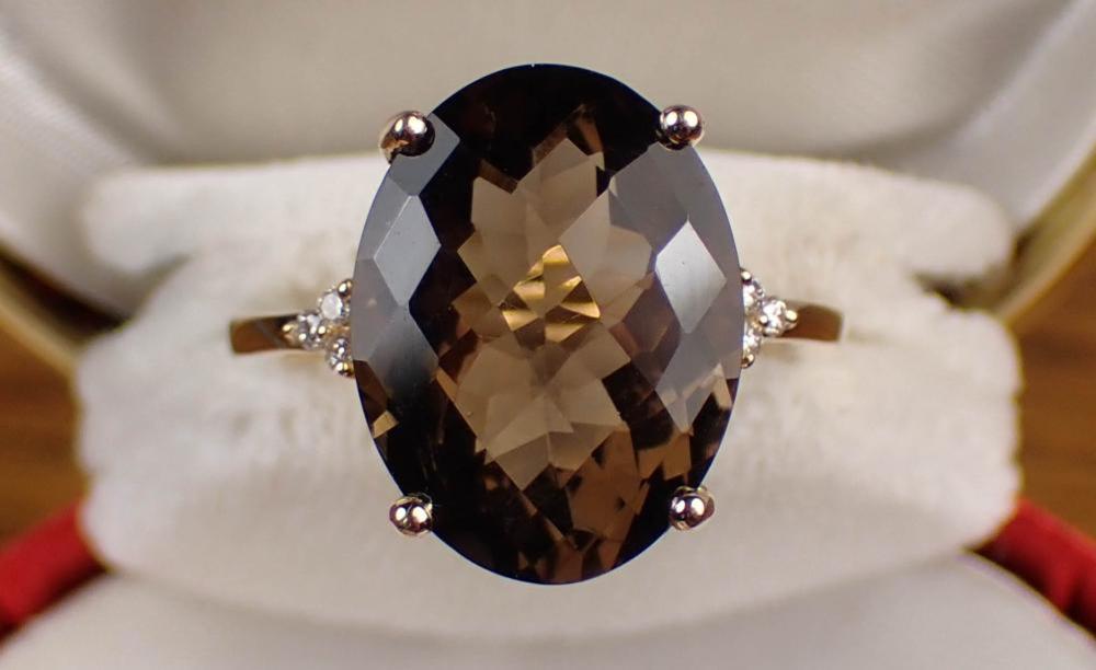 SMOKY QUARTZ, DIAMOND AND