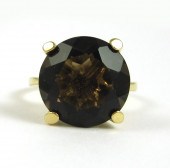 SMOKY TOPAZ AND FOURTEEN KARAT
