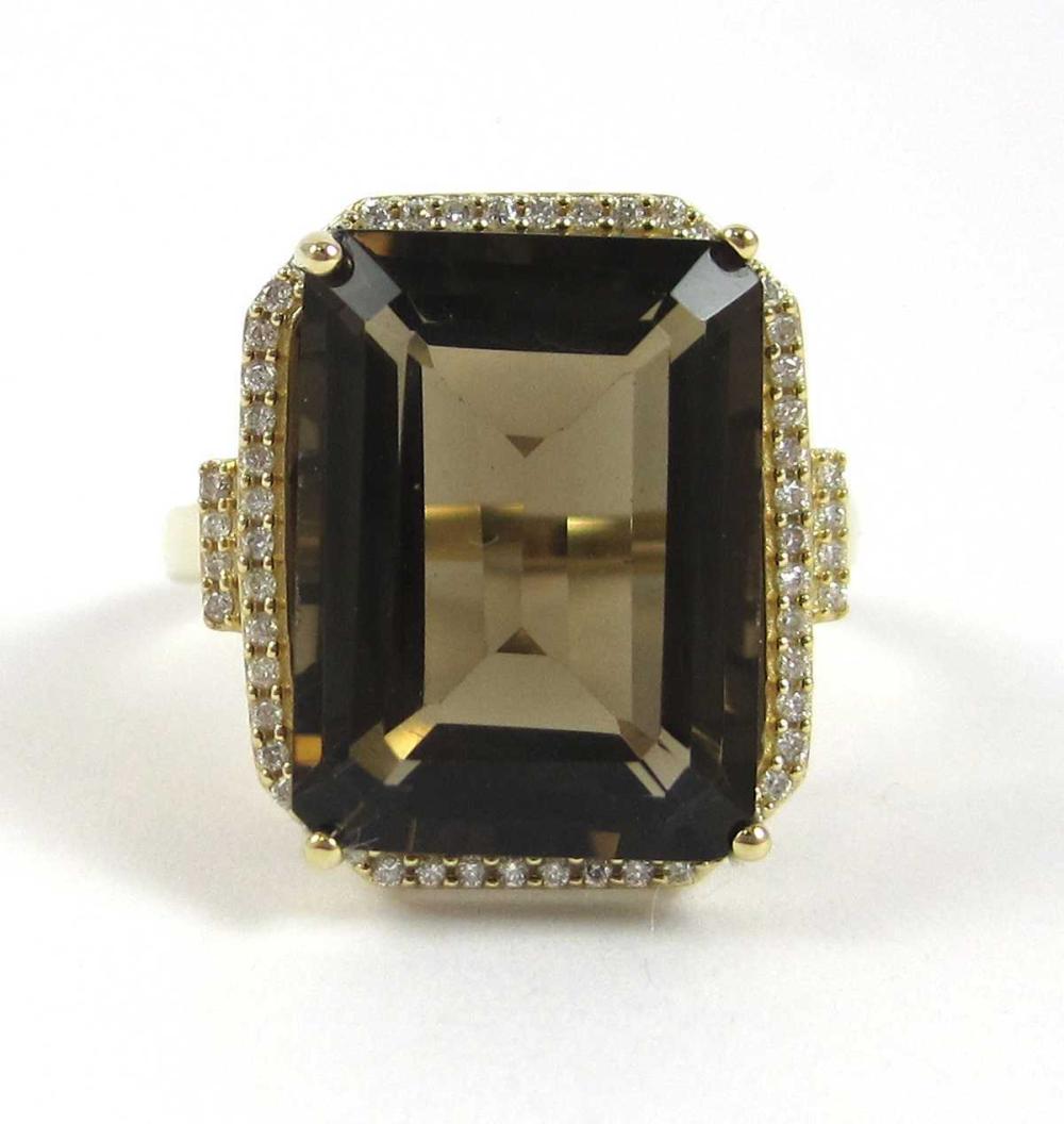 SMOKY TOPAZ, DIAMOND AND FOURTEEN