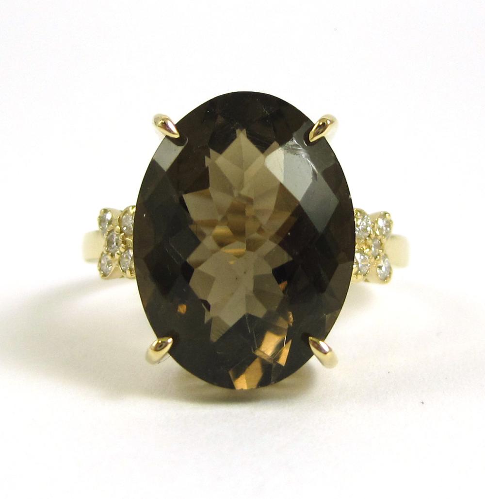 SMOKY TOPAZ, DIAMOND AND FOURTEEN