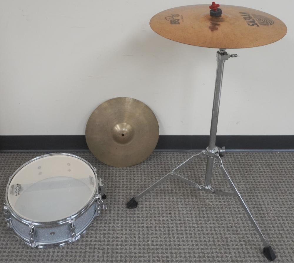 SNARE DRUM AND TWO CYMBALS, ONE