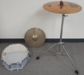 SNARE DRUM AND TWO CYMBALS, ON