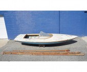 Sneakbox wooden sailing boat,