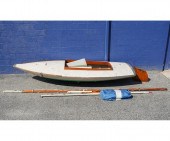 Sneakbox wooden sailing boat,