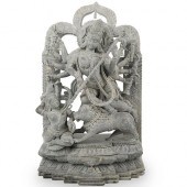 SOAPSTONE CARVED DURGA FIGURED