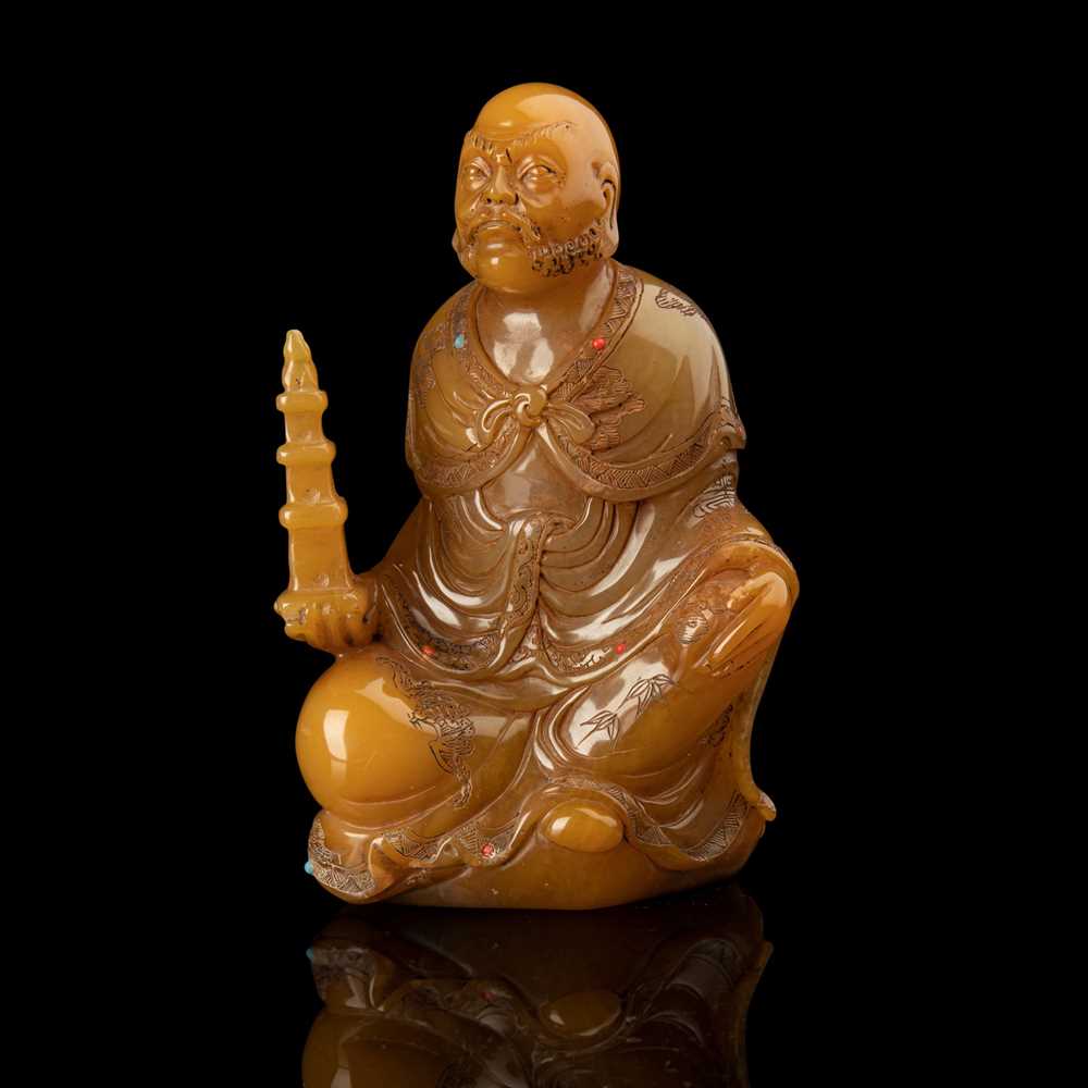 SOAPSTONE CARVING OF AN ARHAT