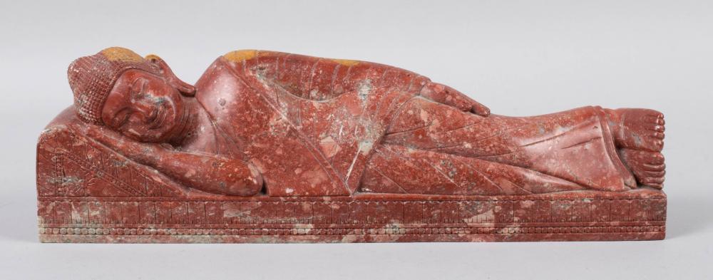 SOAPSTONE FIGURE OF RECUMBENT