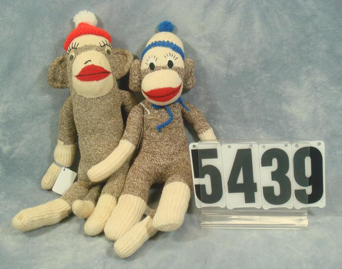 Sock Monkey's, 17 inches tall,