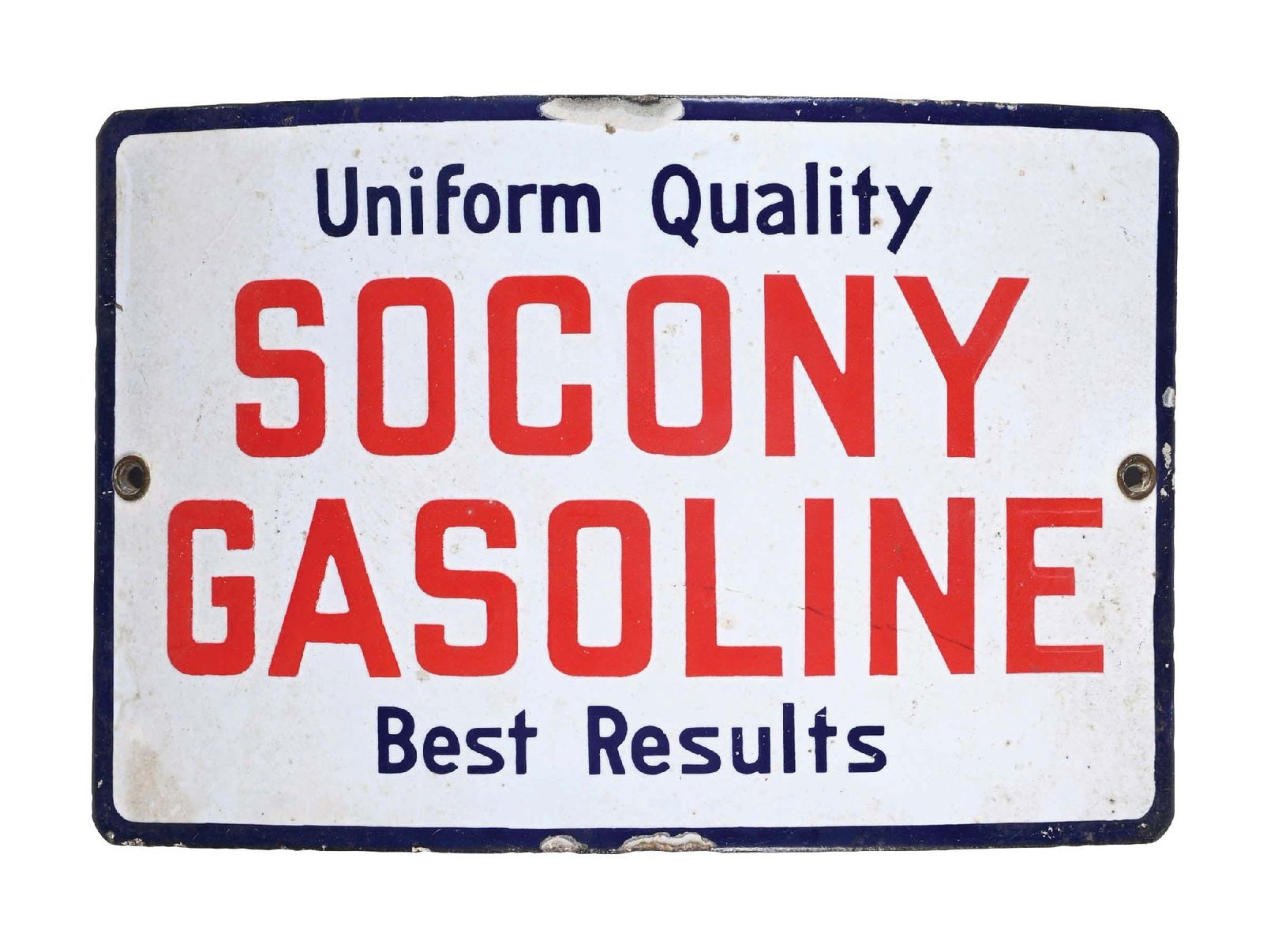 SOCONY GASOLINE CURVED PORCELAIN