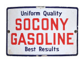 SOCONY GASOLINE CURVED PORCELA