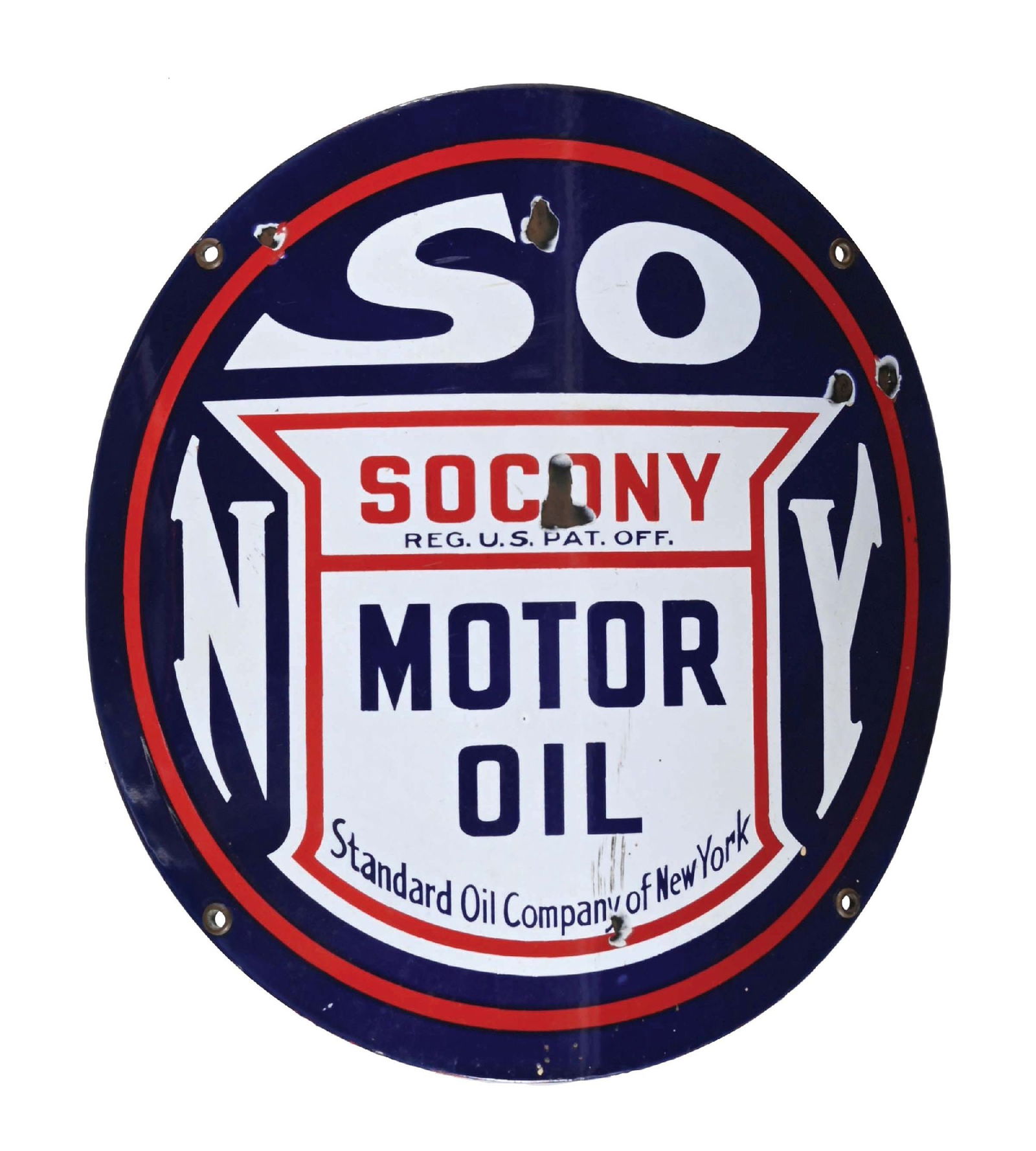 SOCONY MOTOR OIL CURVED PORCELAIN