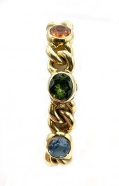 SOLID 18K GOLD MULTI GEMSTONE