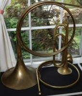 SOLID BRASS BUGLE AND FRENCH H
