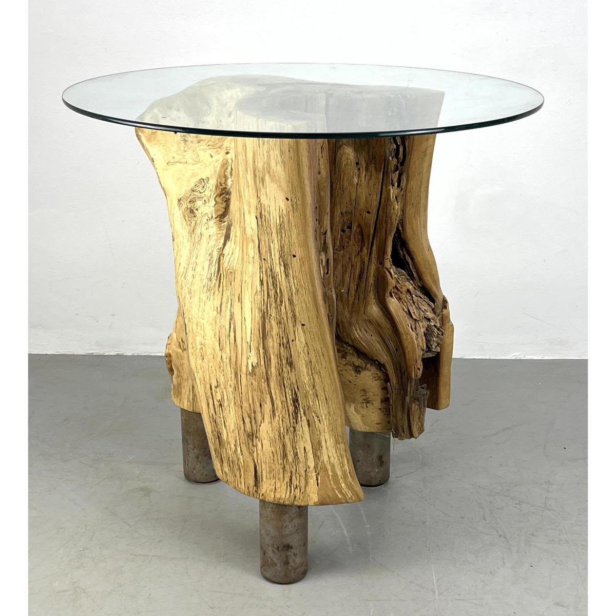 Solid Tree Stump Natural Wood Glass
