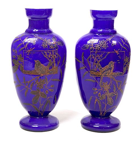 SONG BIRD CASED COBALT VASESA