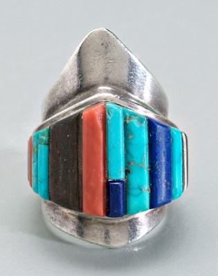 Sonwai inlaid silver ring,
