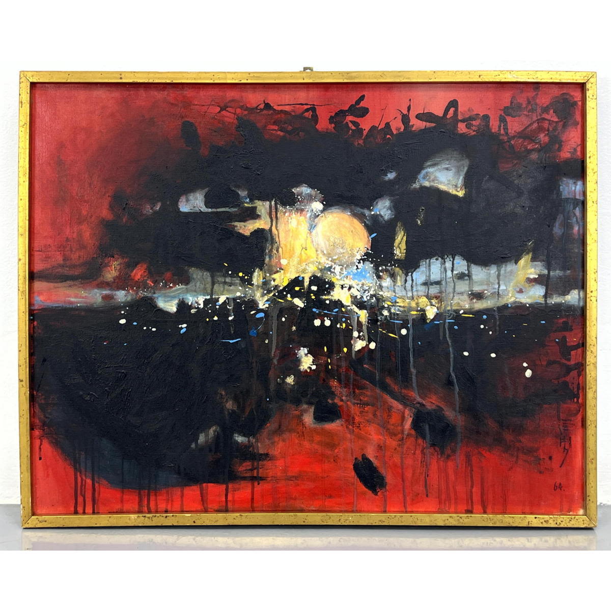 Soo Pieng Abstract Painting. Signed