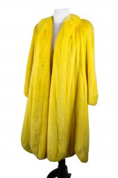 SORBARA YELLOW FUR COATmonogra