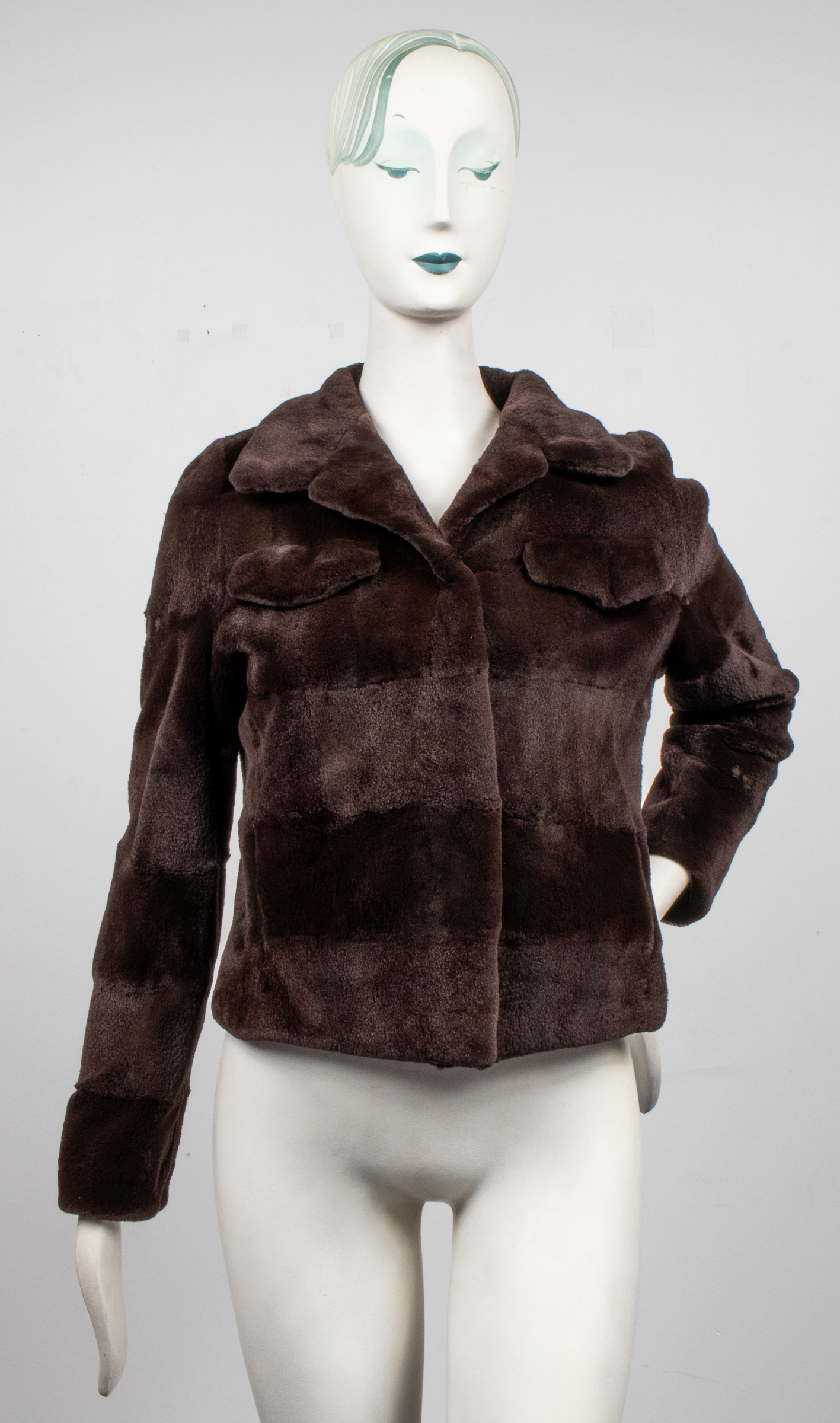 SOU SHEARED BROWN MINK JACKET /