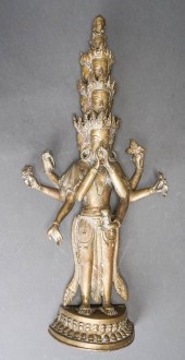 SOUTH ASIAN BRASS FIGURE OF DU
