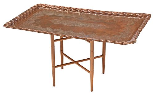 SOUTH ASIAN COPPER TRAY ON