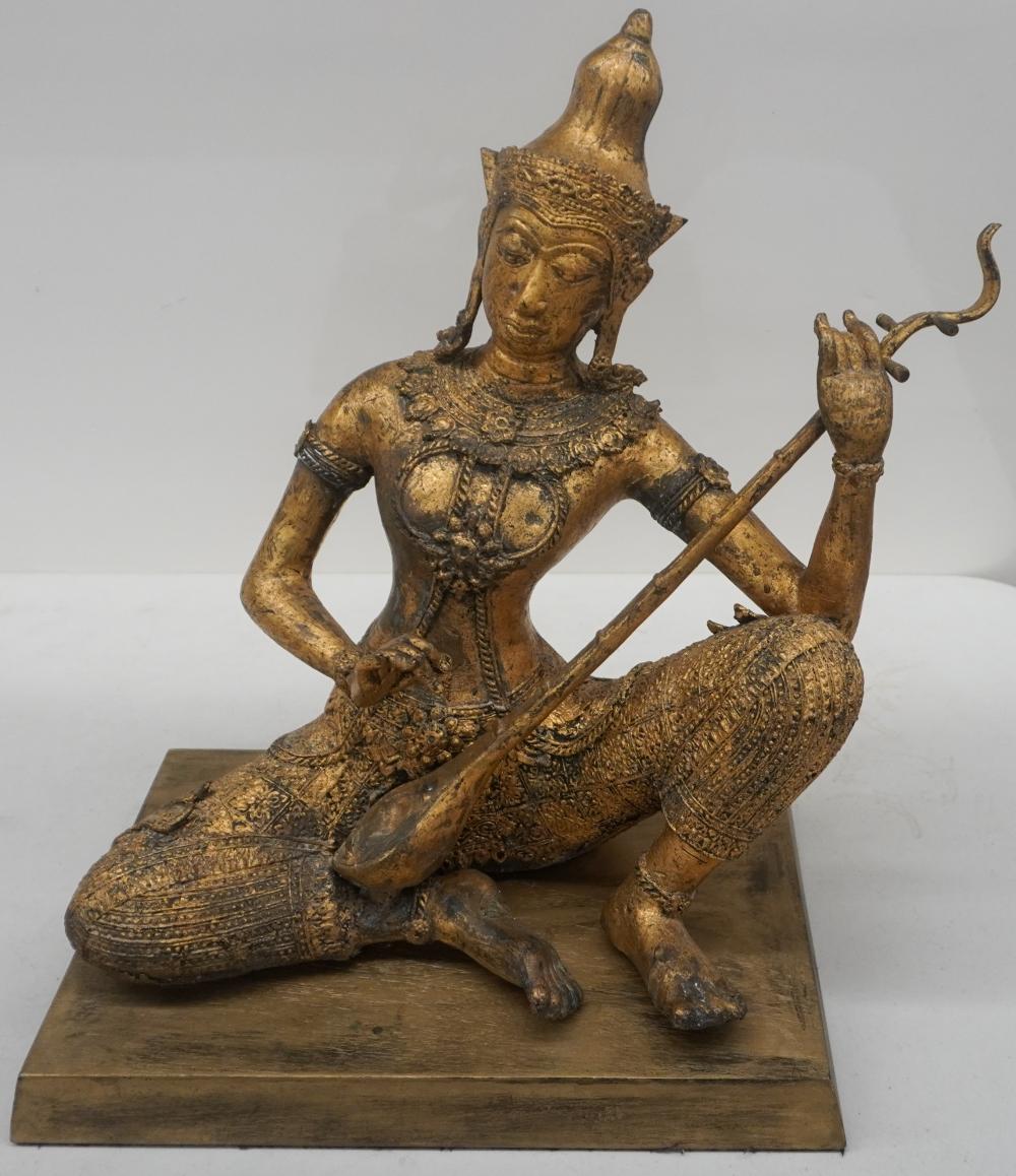 SOUTH ASIAN GILT BRONZE FIGURE OF A