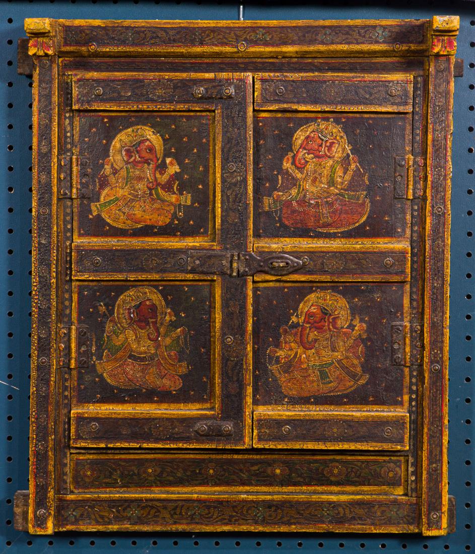 SOUTH ASIAN PAINTED WOOD TEMPLE