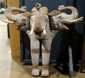 SOUTH ASIAN POLYCHROME CARVED