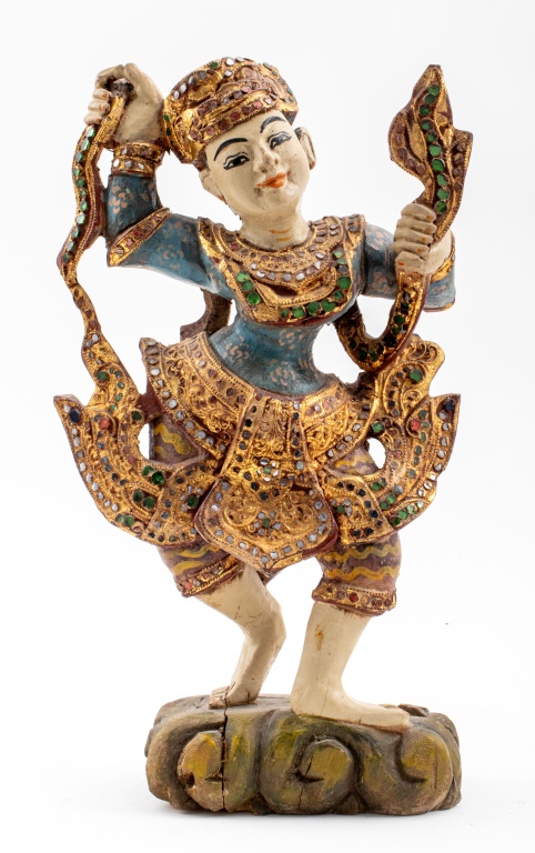 SOUTH ASIAN POLYCHROME PAINTED WOOD