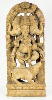 SOUTH ASIAN WOOD CARVING OF GA