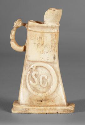South Carolina carved bone flask,