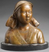 SOUTH EAST ASIAN BRASS BUST OF