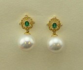 SOUTH SEA PEARL, EMERALD AND D