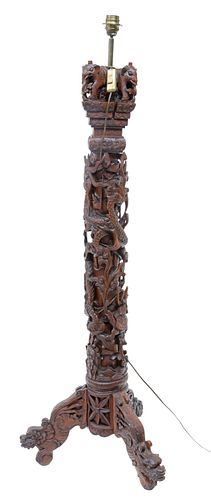 SOUTHEAST ASIA CARVED HARDWOOD