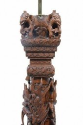 SOUTHEAST ASIA CARVED HARDWOOD