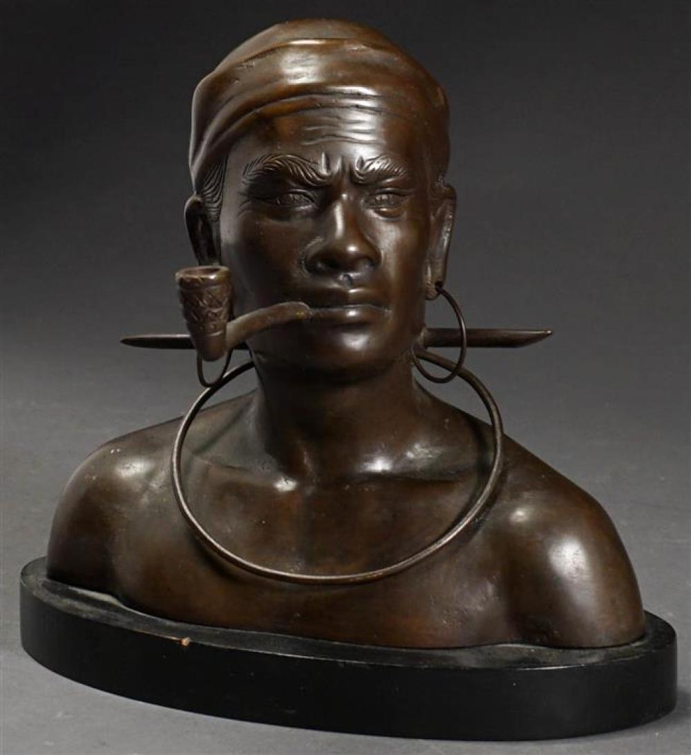 SOUTHEAST ASIAN BRONZE BUST OF