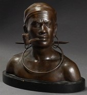 SOUTHEAST ASIAN BRONZE BUST OF