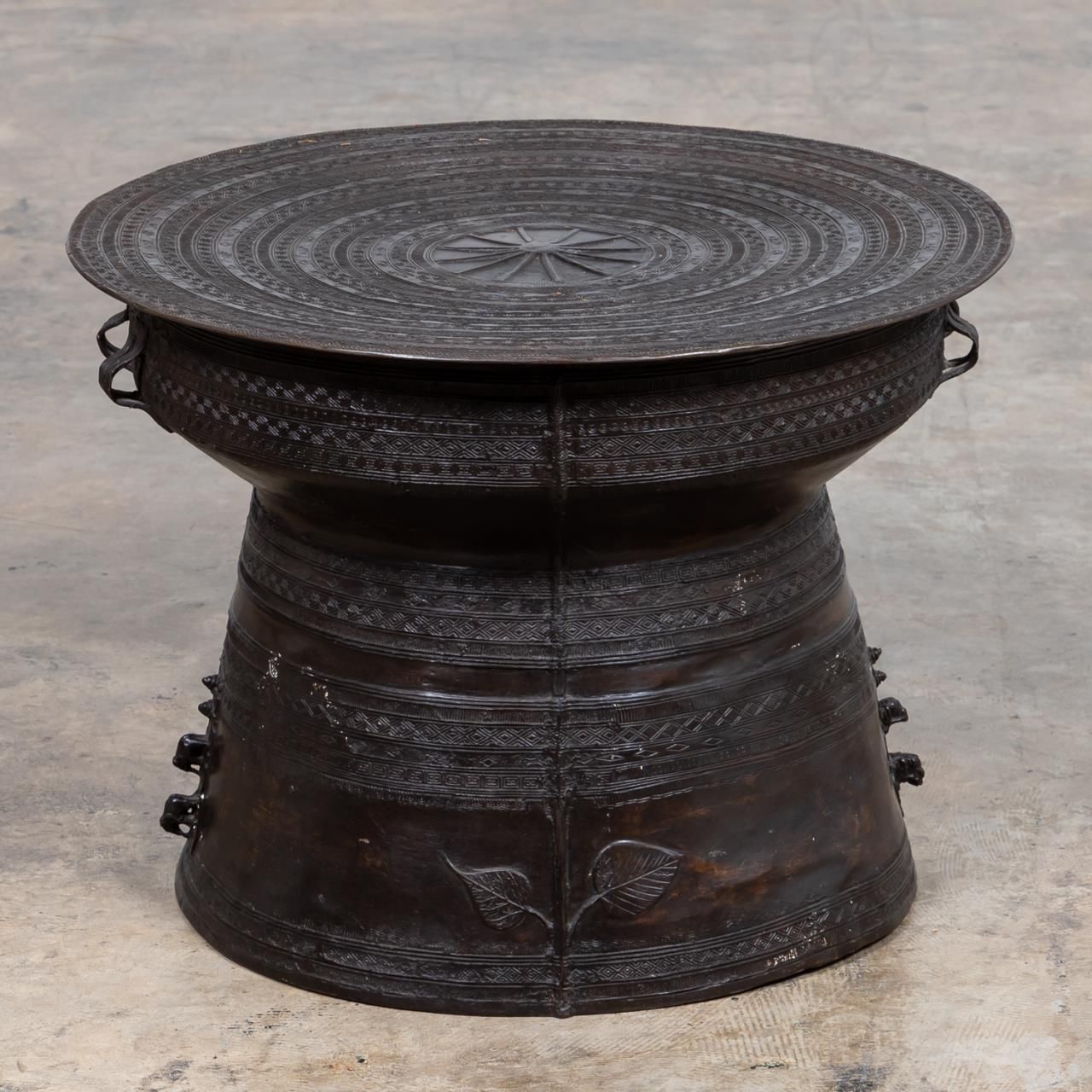 SOUTHEAST ASIAN BRONZE DRUM TABLE