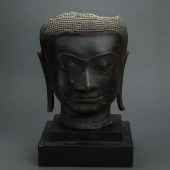 SOUTHEAST ASIAN BRONZE HEAD OF