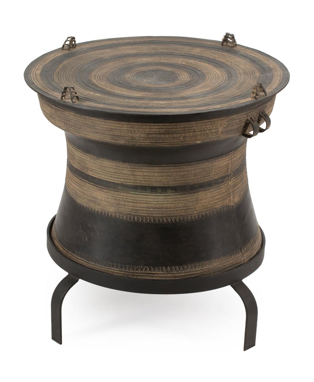 SOUTHEAST ASIAN BRONZE RAIN DRUM ON