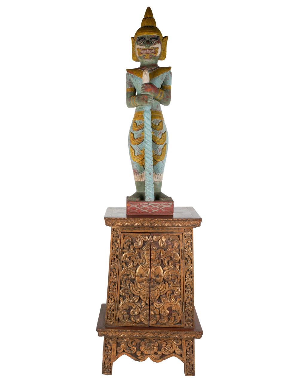 SOUTHEAST ASIAN CARVED AN PAINTED