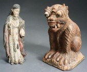 SOUTHEAST ASIAN CARVED AND PAI