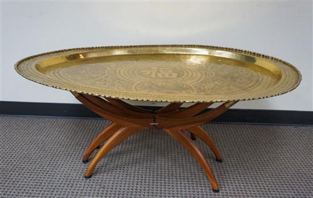 SOUTHEAST ASIAN CHASED BRASS TRAY