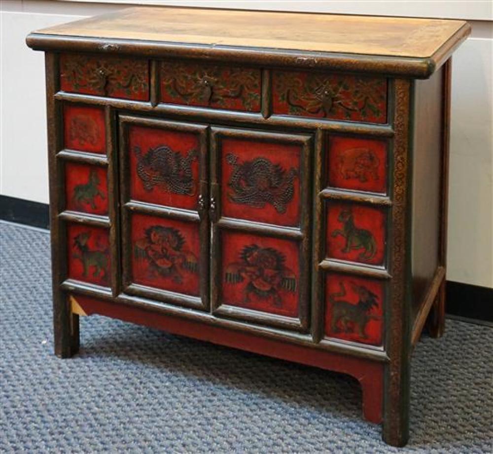 SOUTHEAST ASIAN DECORATED WOOD SIDE